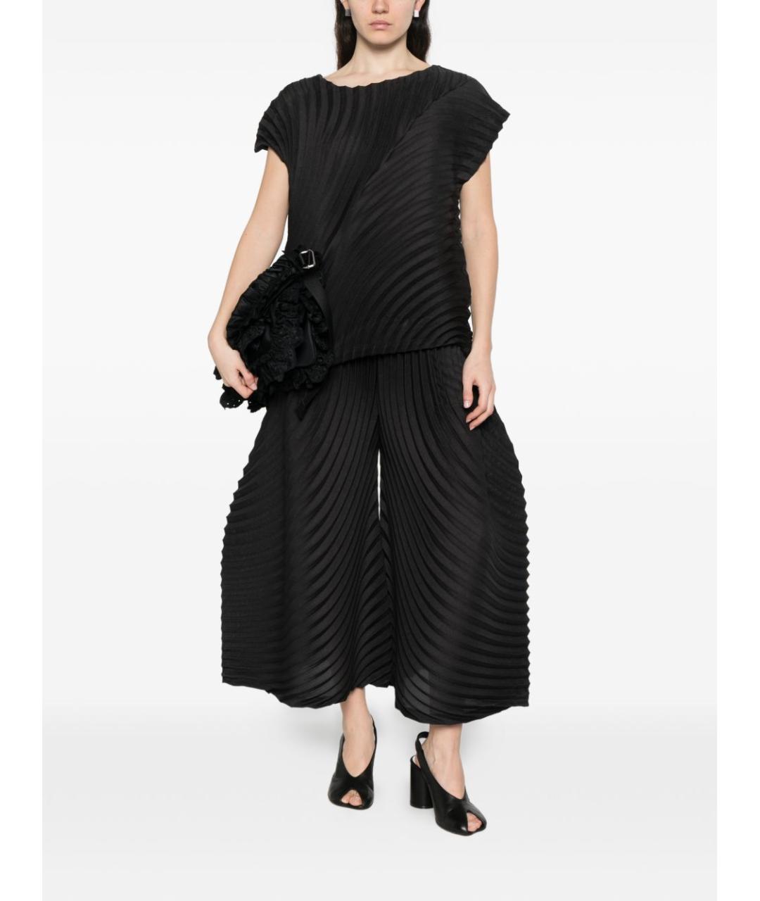 ISSEY MIYAKE Черные полиэстеровые брюки широкие, фото 3