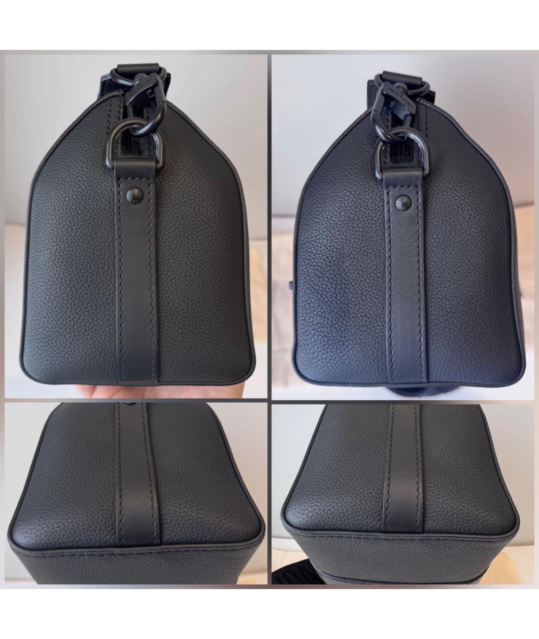 LOUIS VUITTON Черная кожаная сумка на плечо, фото 6