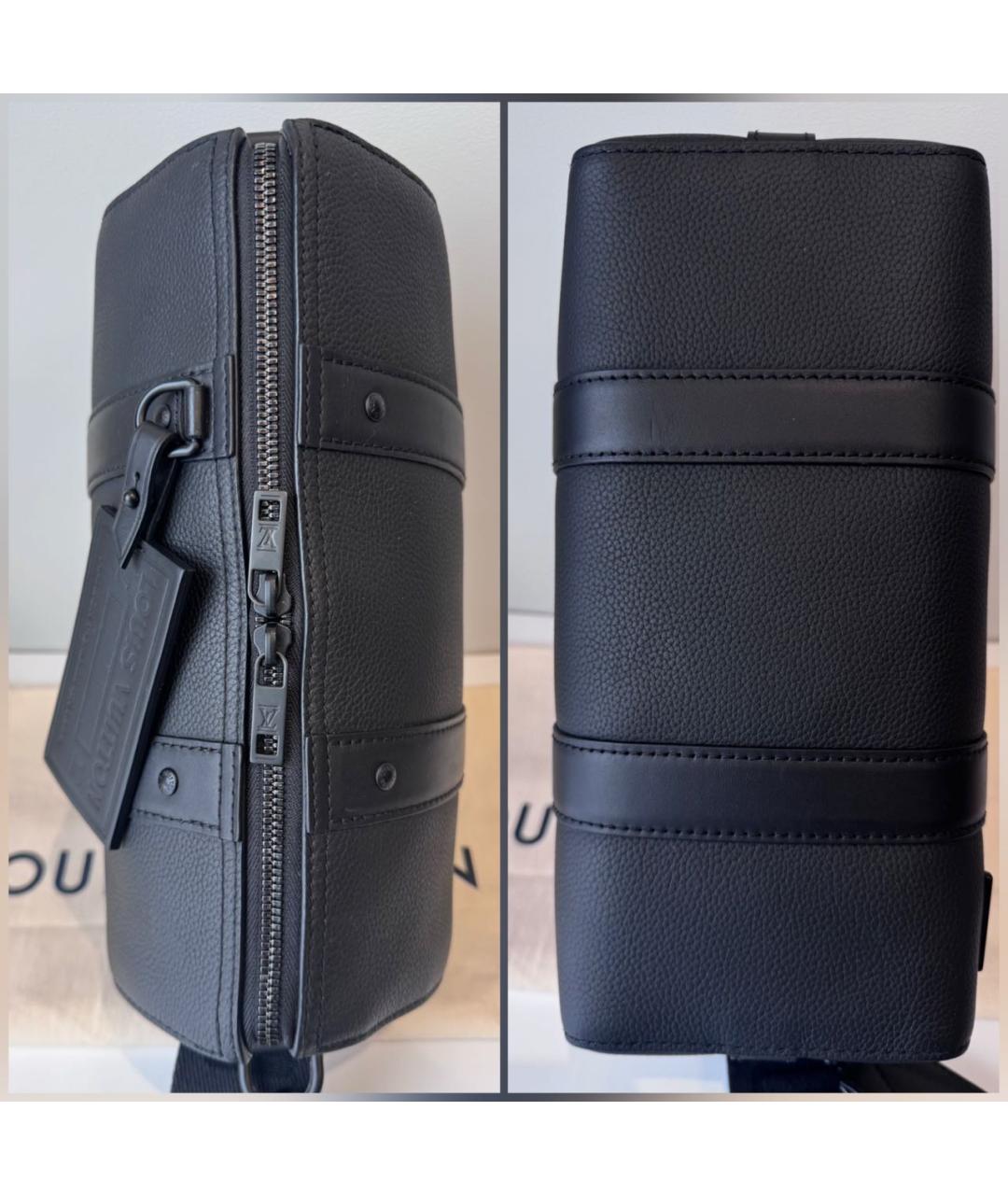 LOUIS VUITTON Черная кожаная сумка на плечо, фото 5