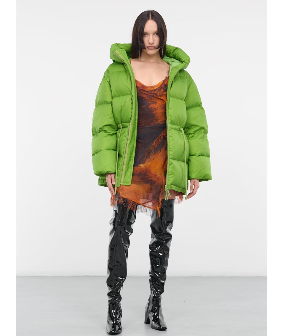 ACNE STUDIOS Салатовый полиамидовый пуховик, фото 8
