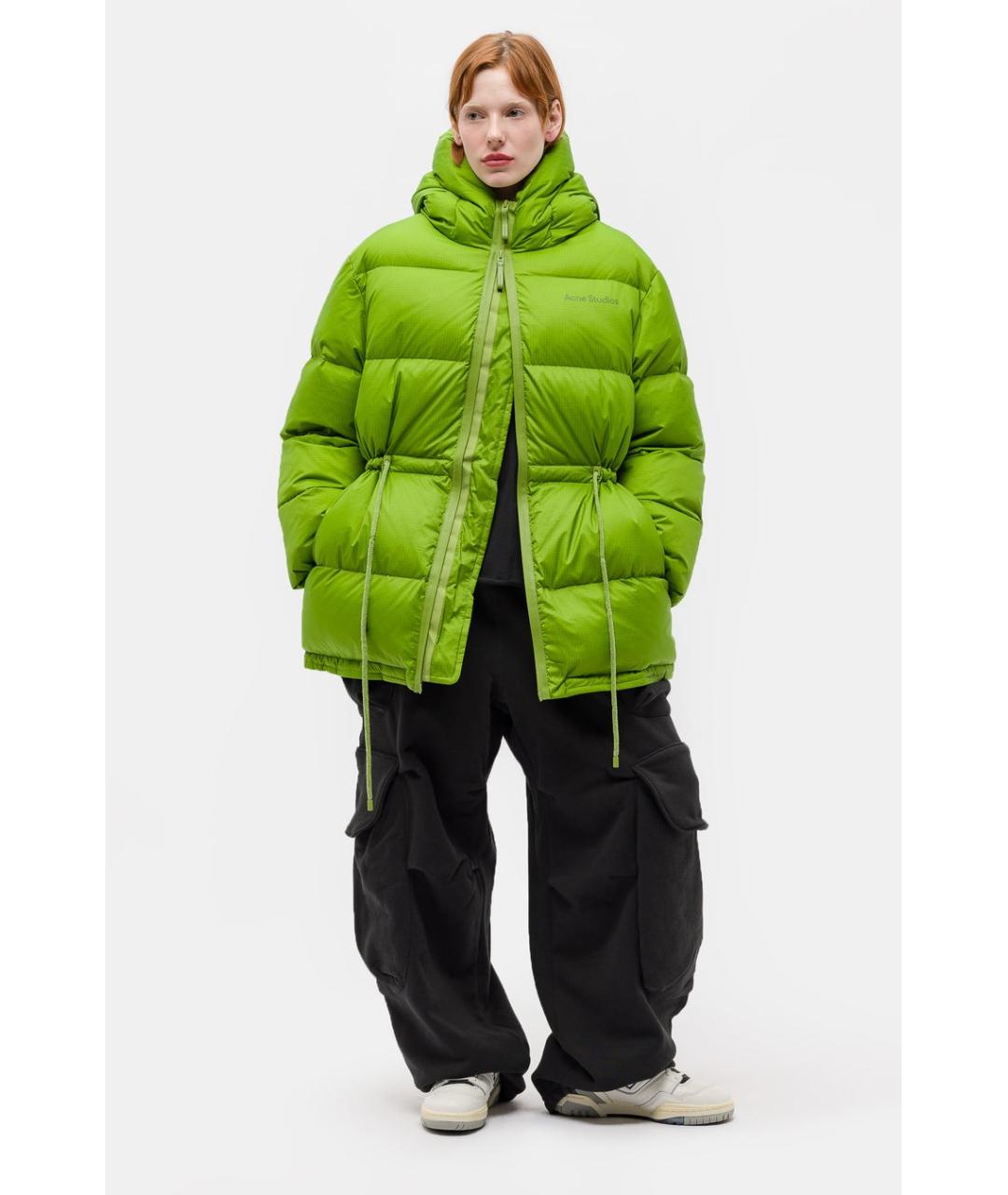 ACNE STUDIOS Салатовый полиамидовый пуховик, фото 9