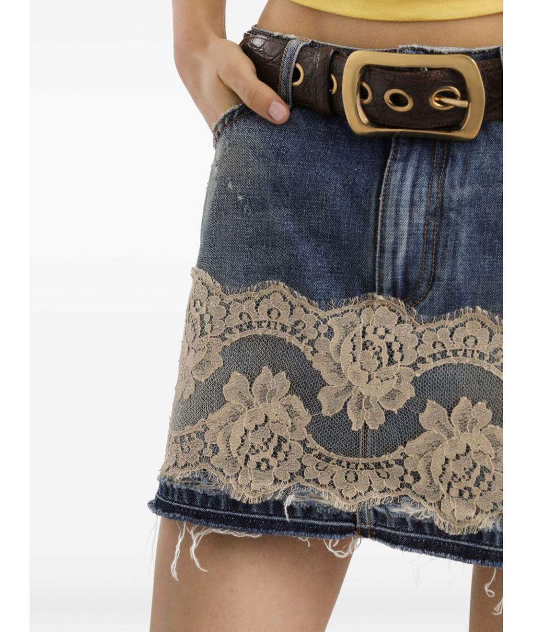 DOLCE&GABBANA Мульти хлопковая юбка мини, фото 5