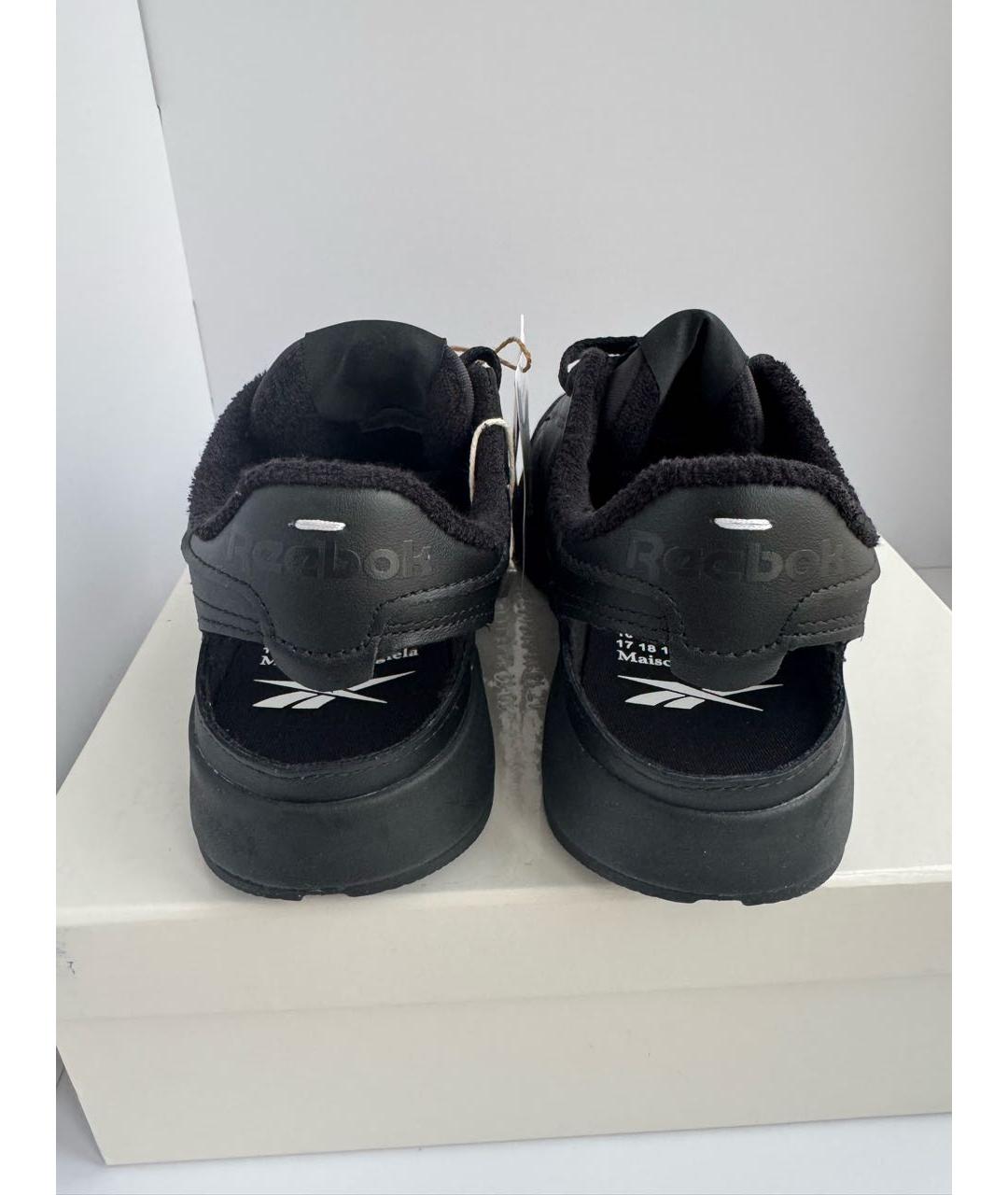 MAISON MARGIELA Черные кожаные кроссовки, фото 4