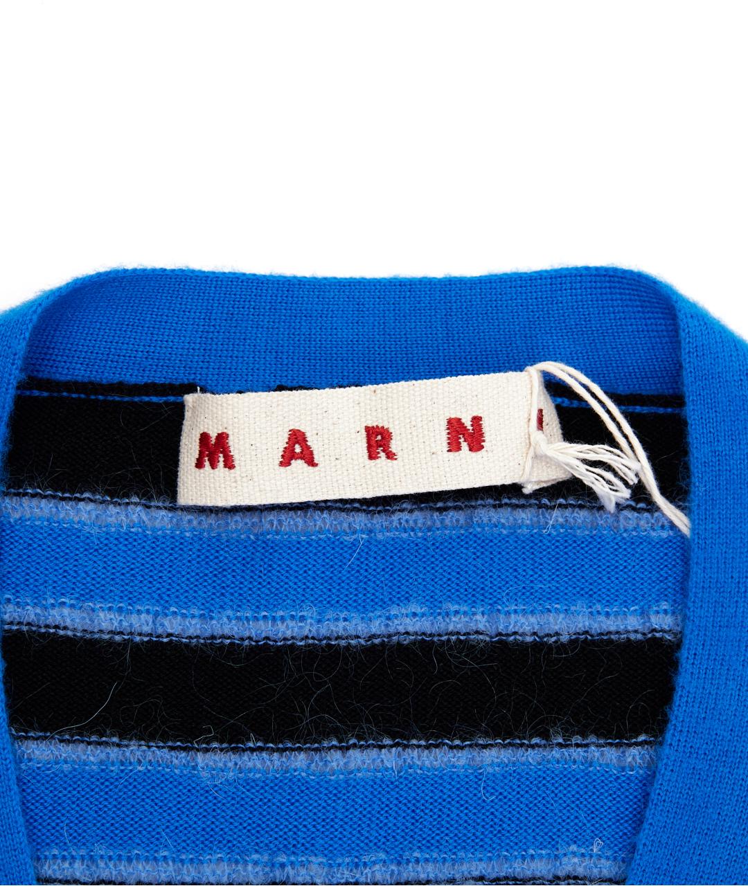 MARNI Синий шерстяной кардиган, фото 4