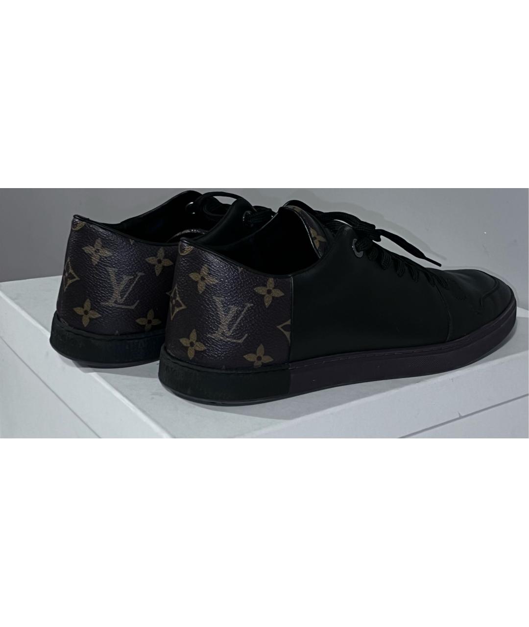 LOUIS VUITTON Черные кожаные низкие кроссовки / кеды, фото 5
