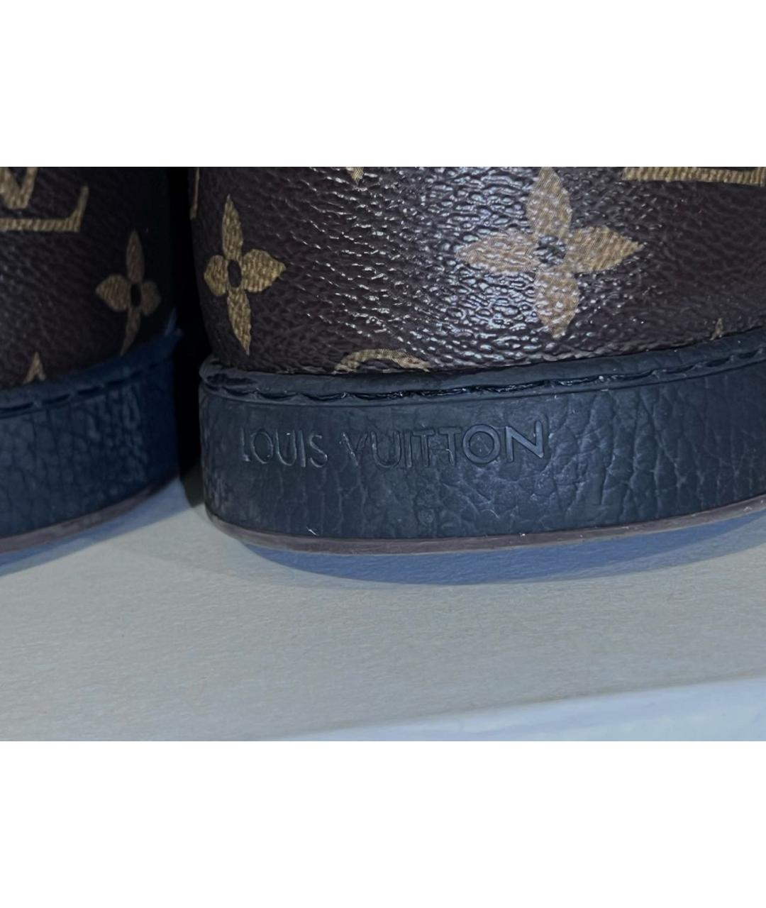 LOUIS VUITTON Черные кожаные низкие кроссовки / кеды, фото 6