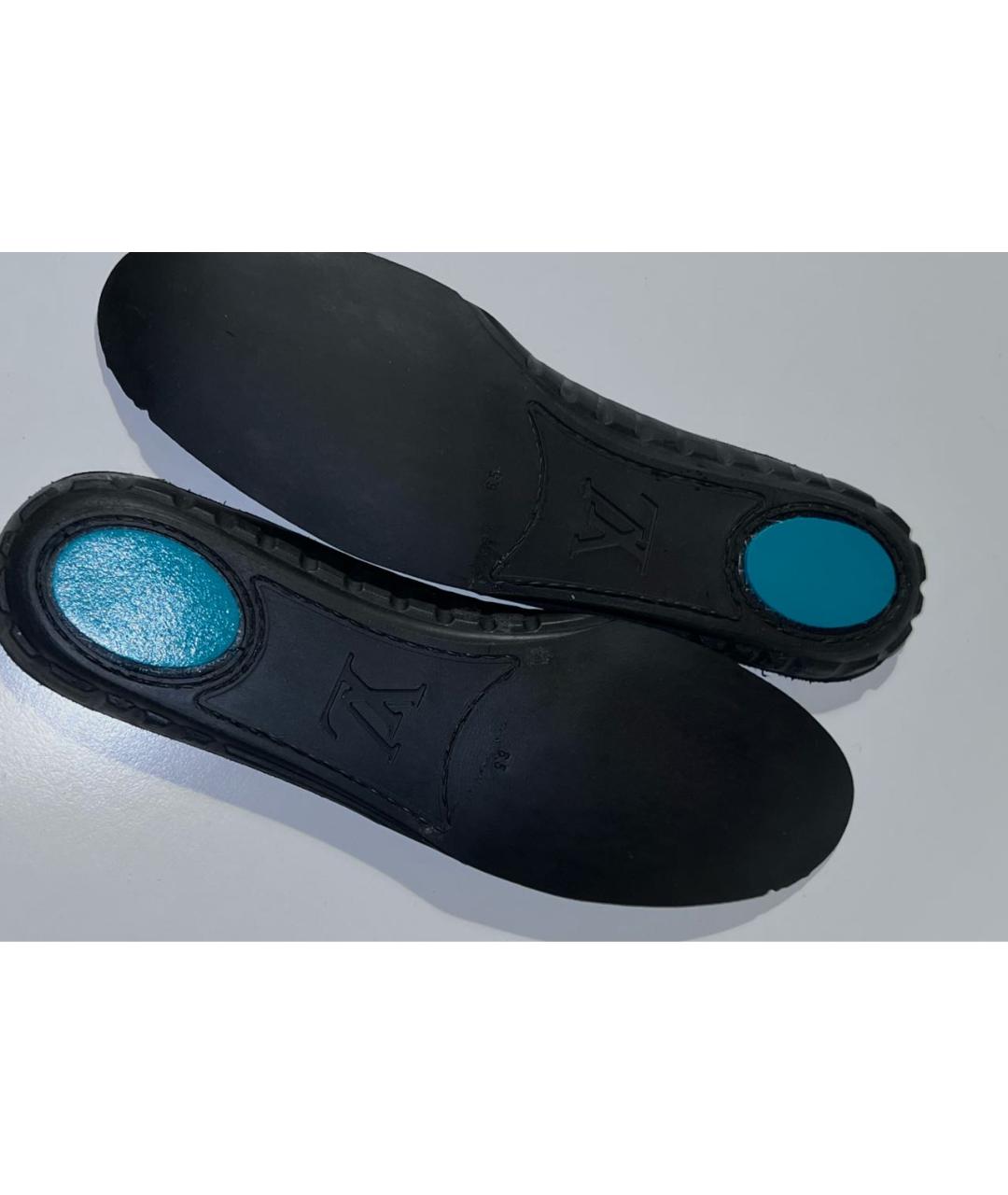 LOUIS VUITTON Черные кожаные низкие кроссовки / кеды, фото 7