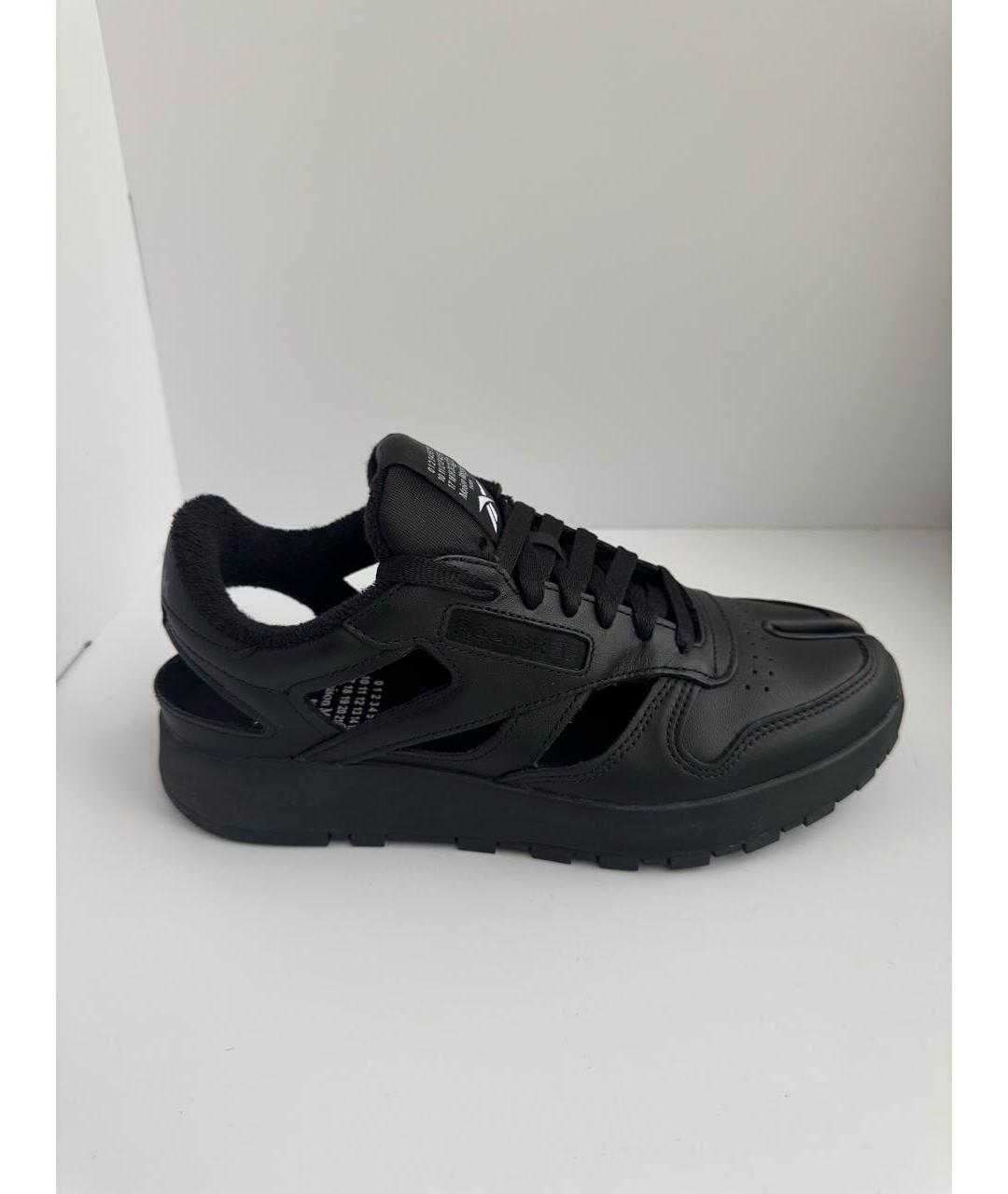 MAISON MARGIELA Черные кожаные кроссовки, фото 6