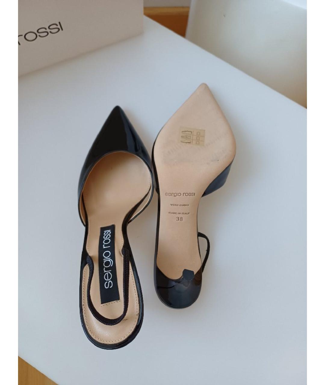 SERGIO ROSSI Черные туфли из лакированной кожи, фото 9