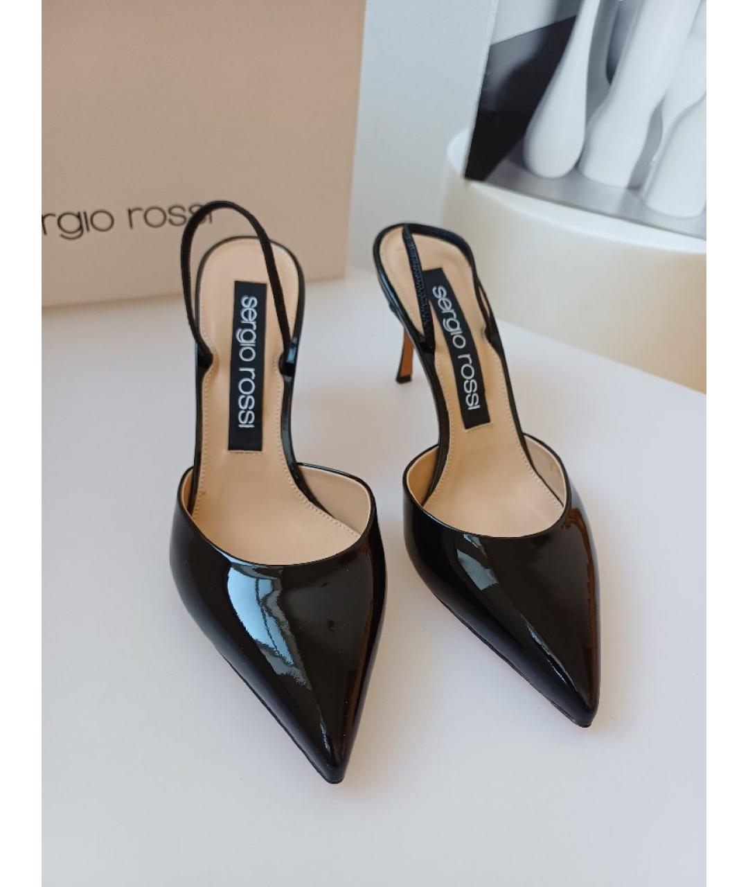 SERGIO ROSSI Черные туфли из лакированной кожи, фото 7