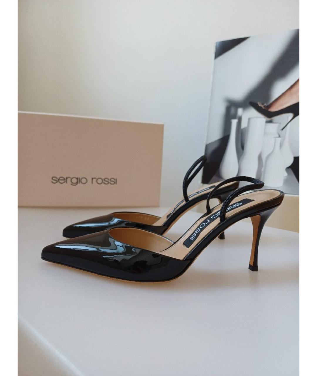 SERGIO ROSSI Черные туфли из лакированной кожи, фото 2