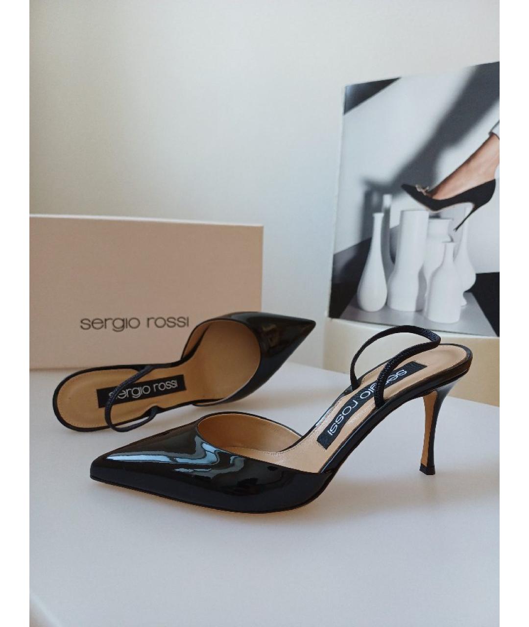 SERGIO ROSSI Черные туфли из лакированной кожи, фото 4