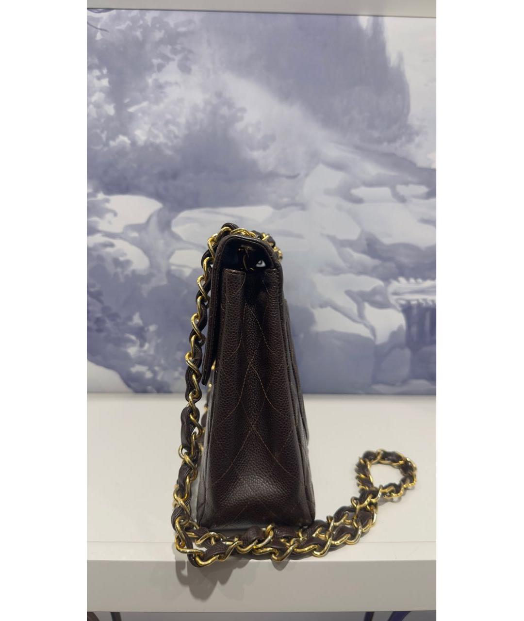 CHANEL Коричневая кожаная сумка через плечо, фото 4