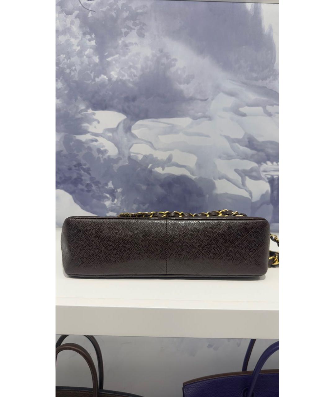 CHANEL Коричневая кожаная сумка через плечо, фото 5