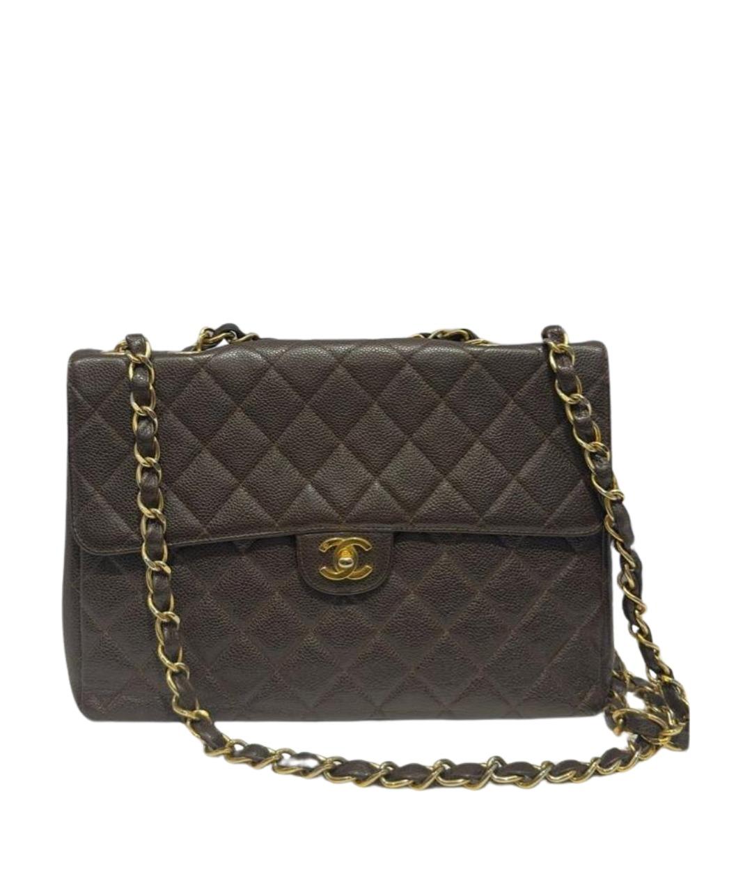 CHANEL Коричневая кожаная сумка через плечо, фото 1