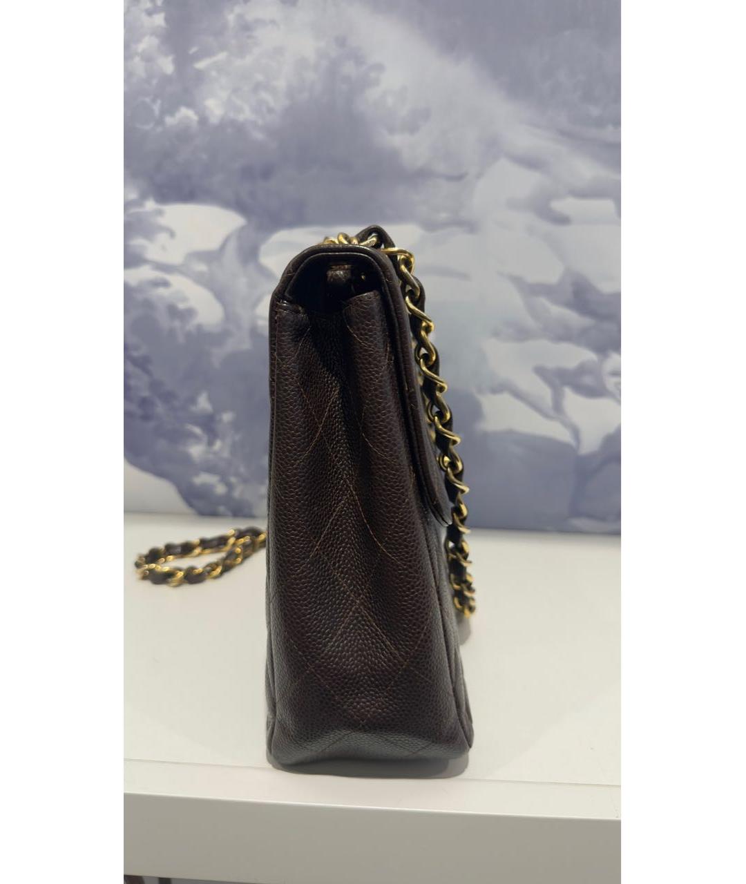 CHANEL Коричневая кожаная сумка через плечо, фото 3