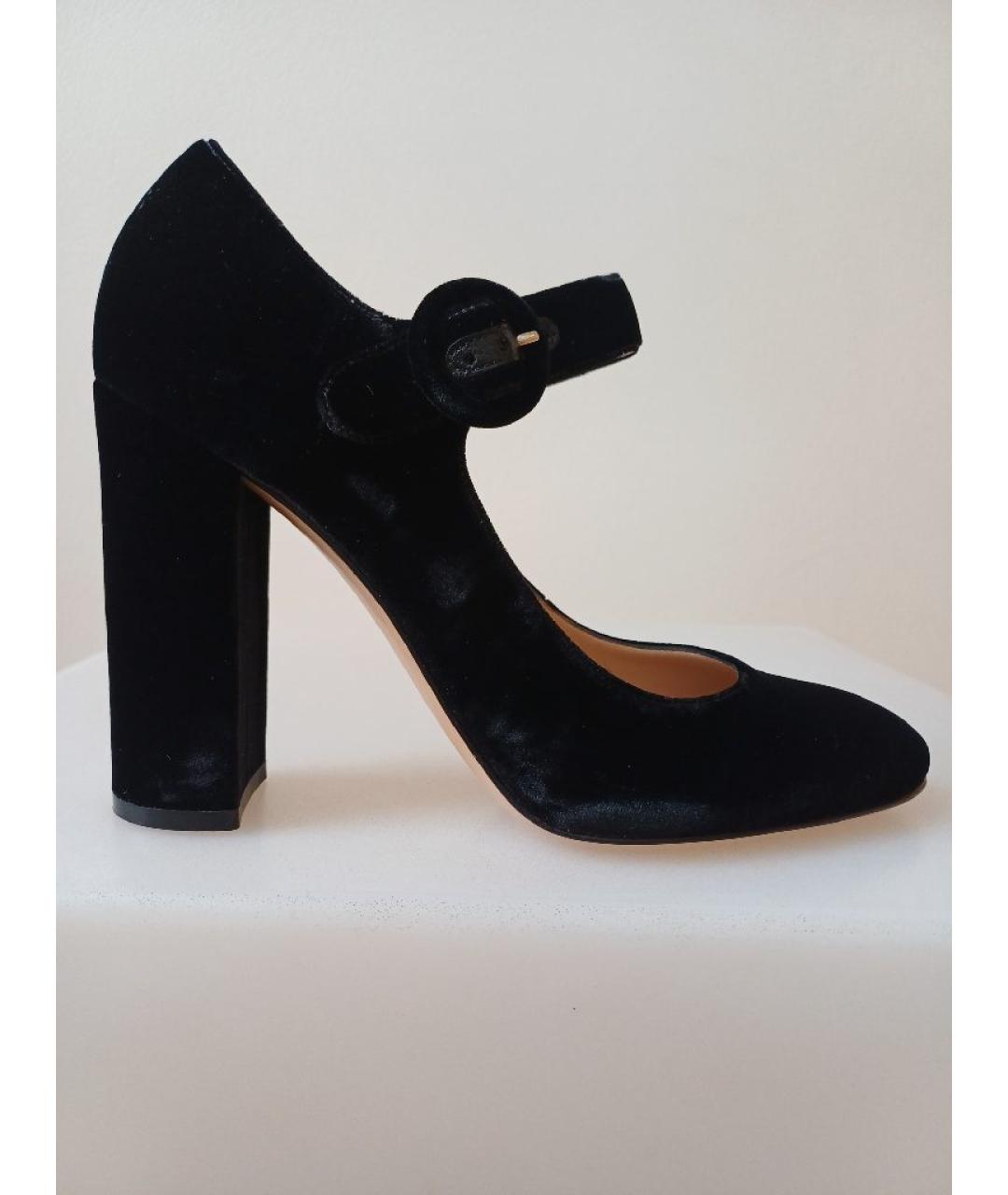 GIANVITO ROSSI Черные бархатные туфли, фото 10