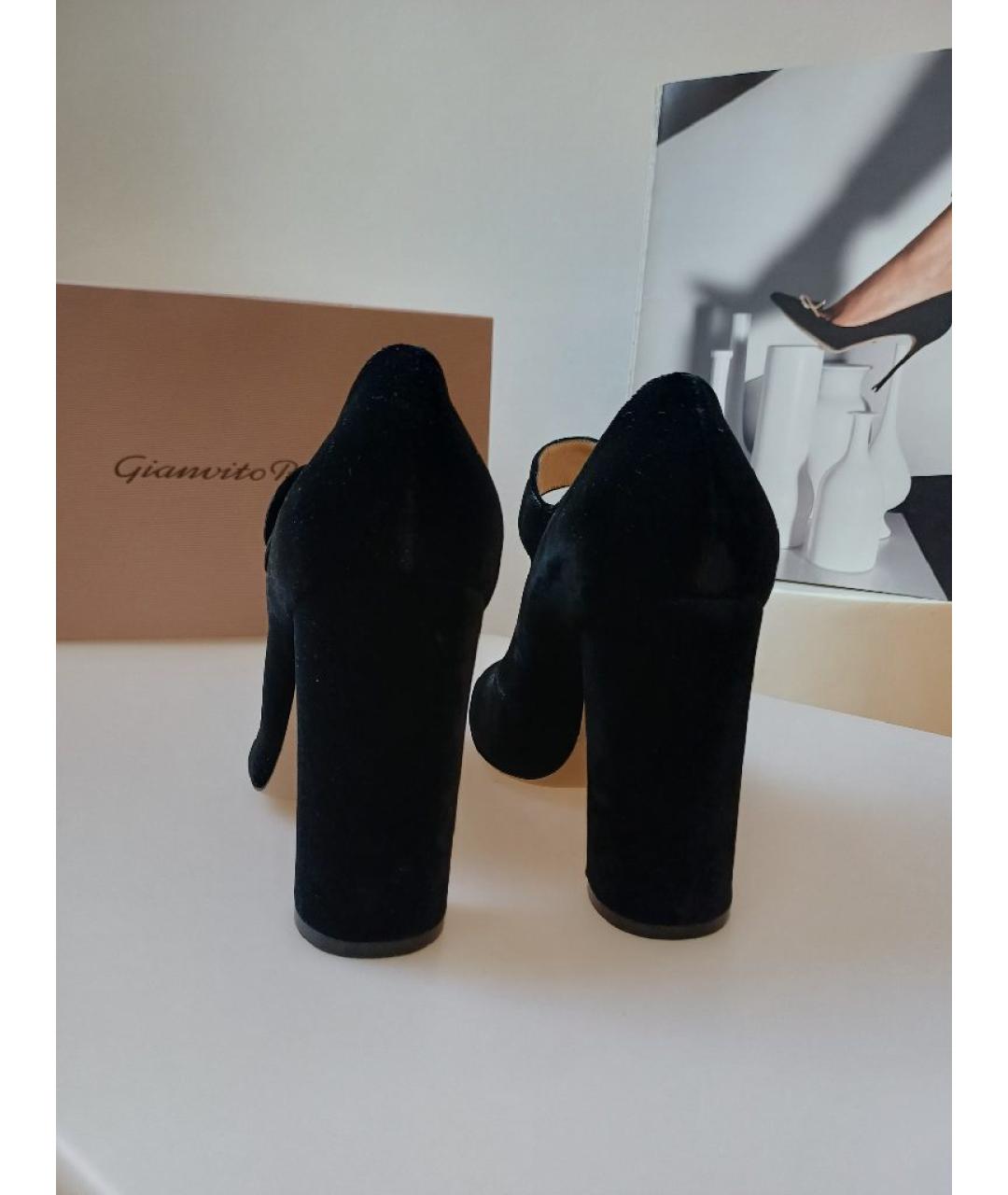 GIANVITO ROSSI Черные бархатные туфли, фото 8