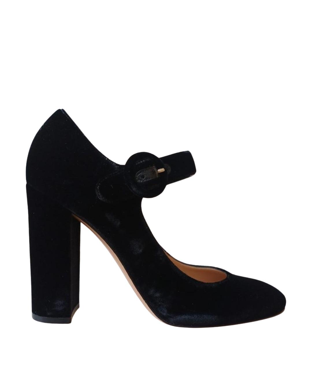 GIANVITO ROSSI Черные бархатные туфли, фото 1