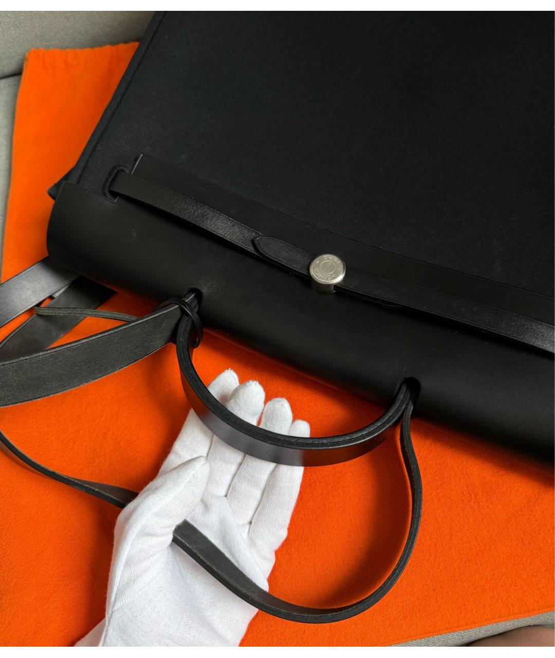 HERMES Черная кожаная сумка через плечо, фото 4