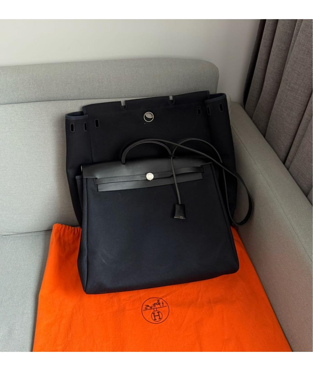HERMES Черная кожаная сумка через плечо, фото 9