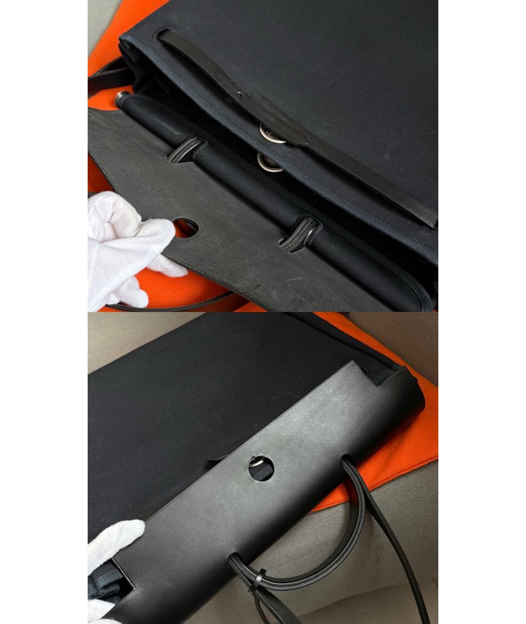 HERMES Черная кожаная сумка через плечо, фото 6