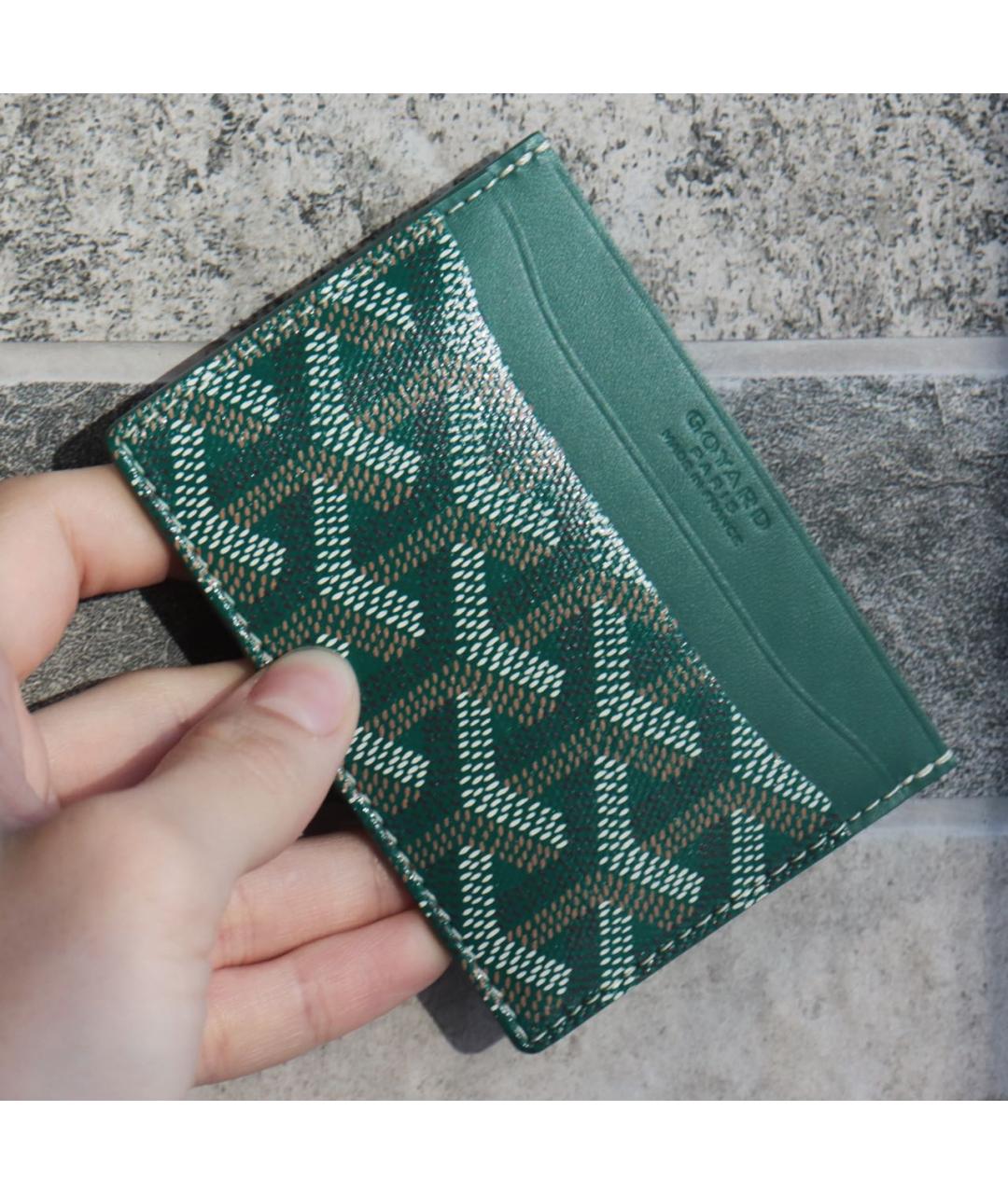 GOYARD Зеленый кожаный кардхолдер, фото 5