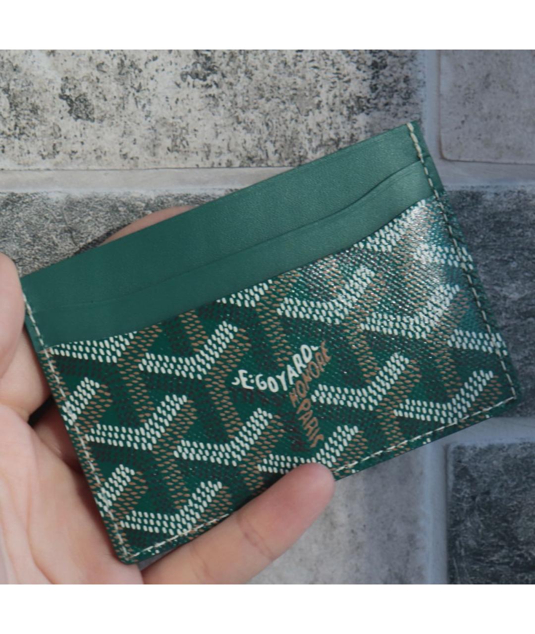 GOYARD Зеленый кожаный кардхолдер, фото 6