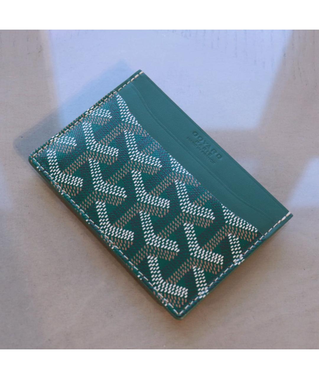 GOYARD Зеленый кожаный кардхолдер, фото 2