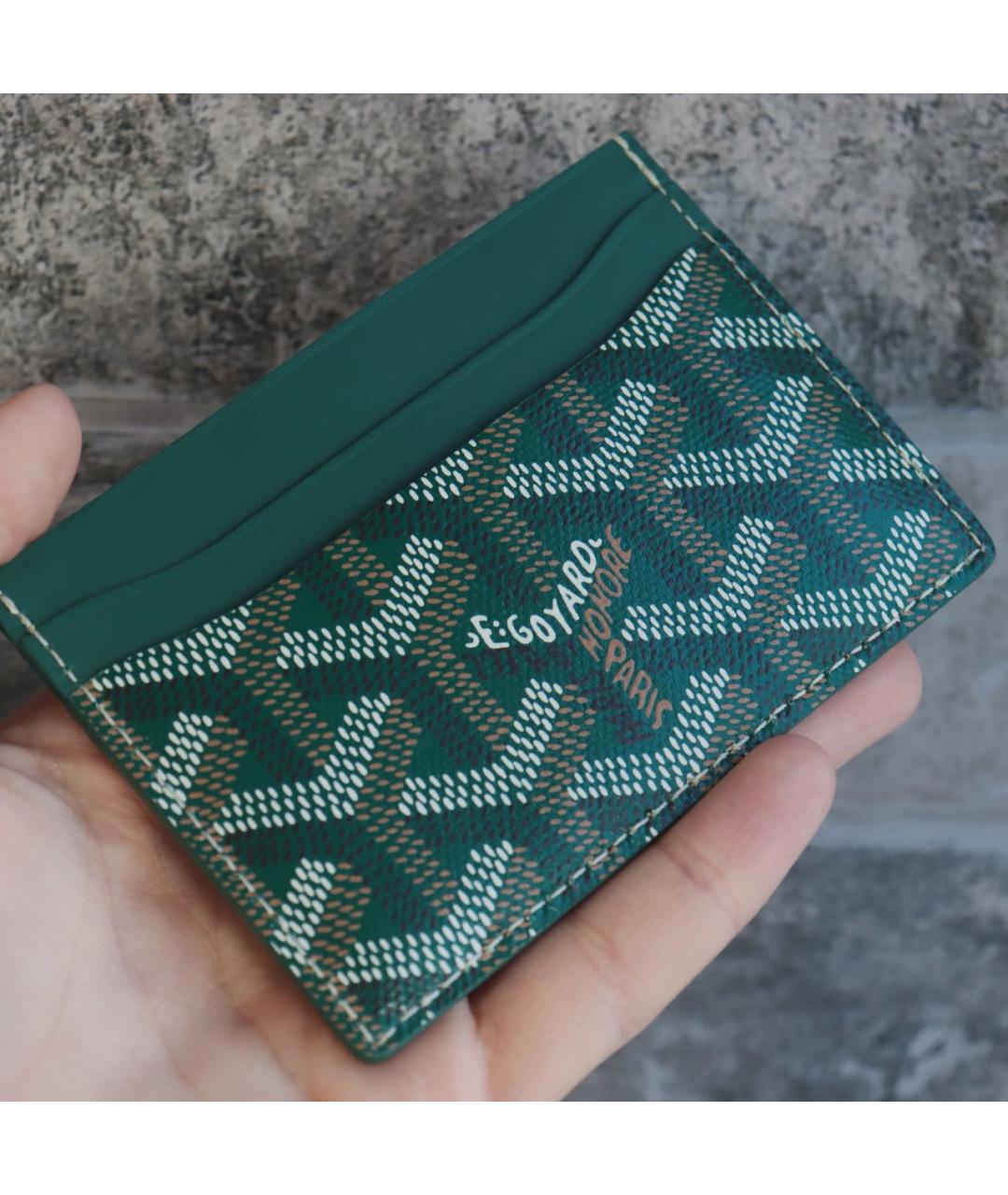 GOYARD Зеленый кожаный кардхолдер, фото 7
