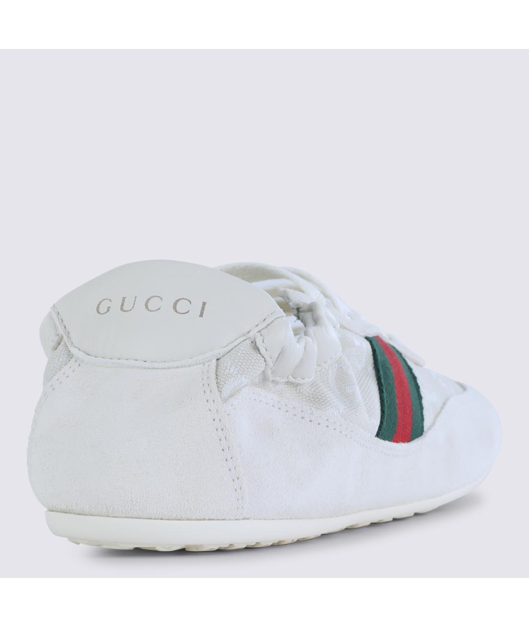 GUCCI Белые кожаные кроссовки, фото 3