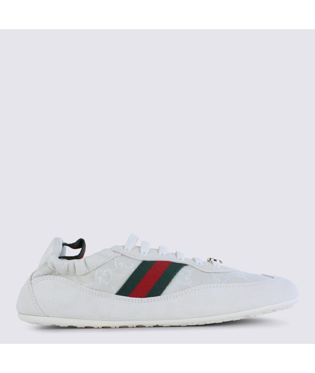 GUCCI Белые кожаные кроссовки, фото 5