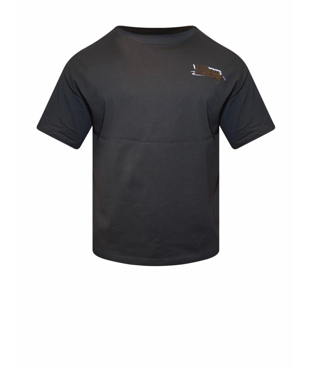 VETEMENTS Черная хлопковая футболка, фото 1