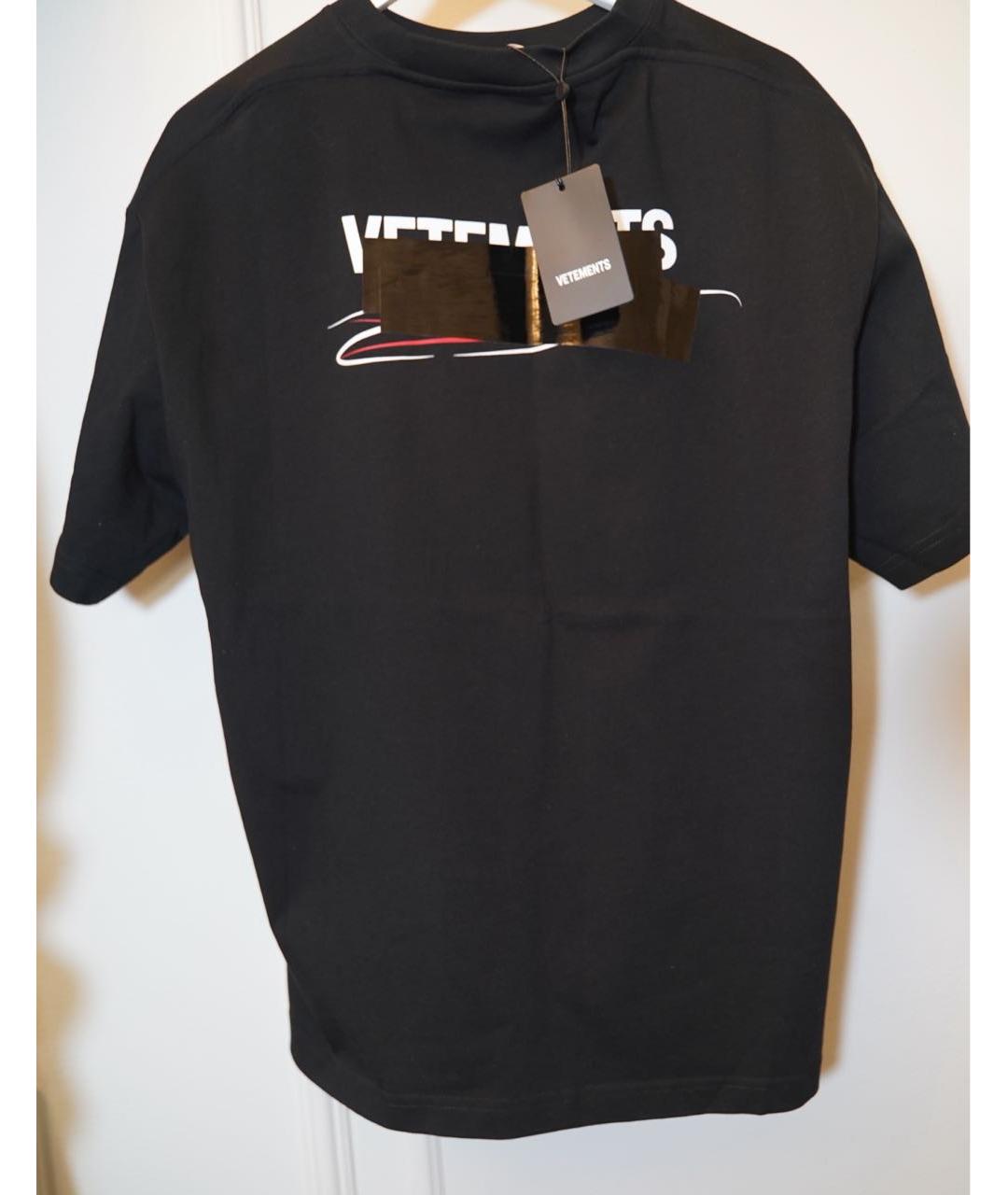 VETEMENTS Черная хлопковая футболка, фото 3