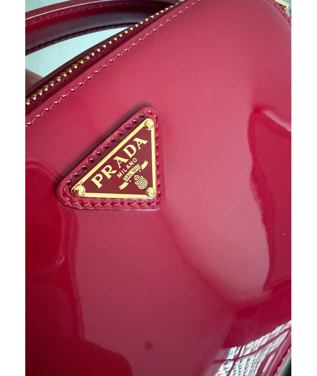 PRADA Красная сумка через плечо из лакированной кожи, фото 5