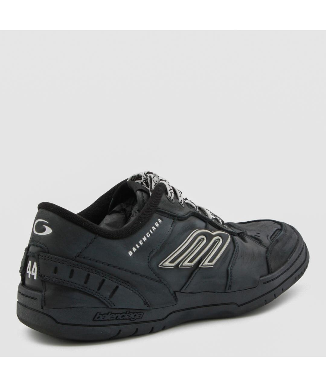 BALENCIAGA Черные кожаные низкие кроссовки / кеды, фото 3