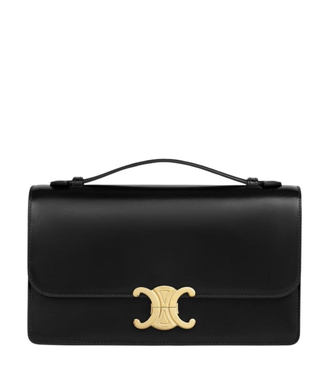 CELINE Черная кожаная сумка с короткими ручками, фото 1