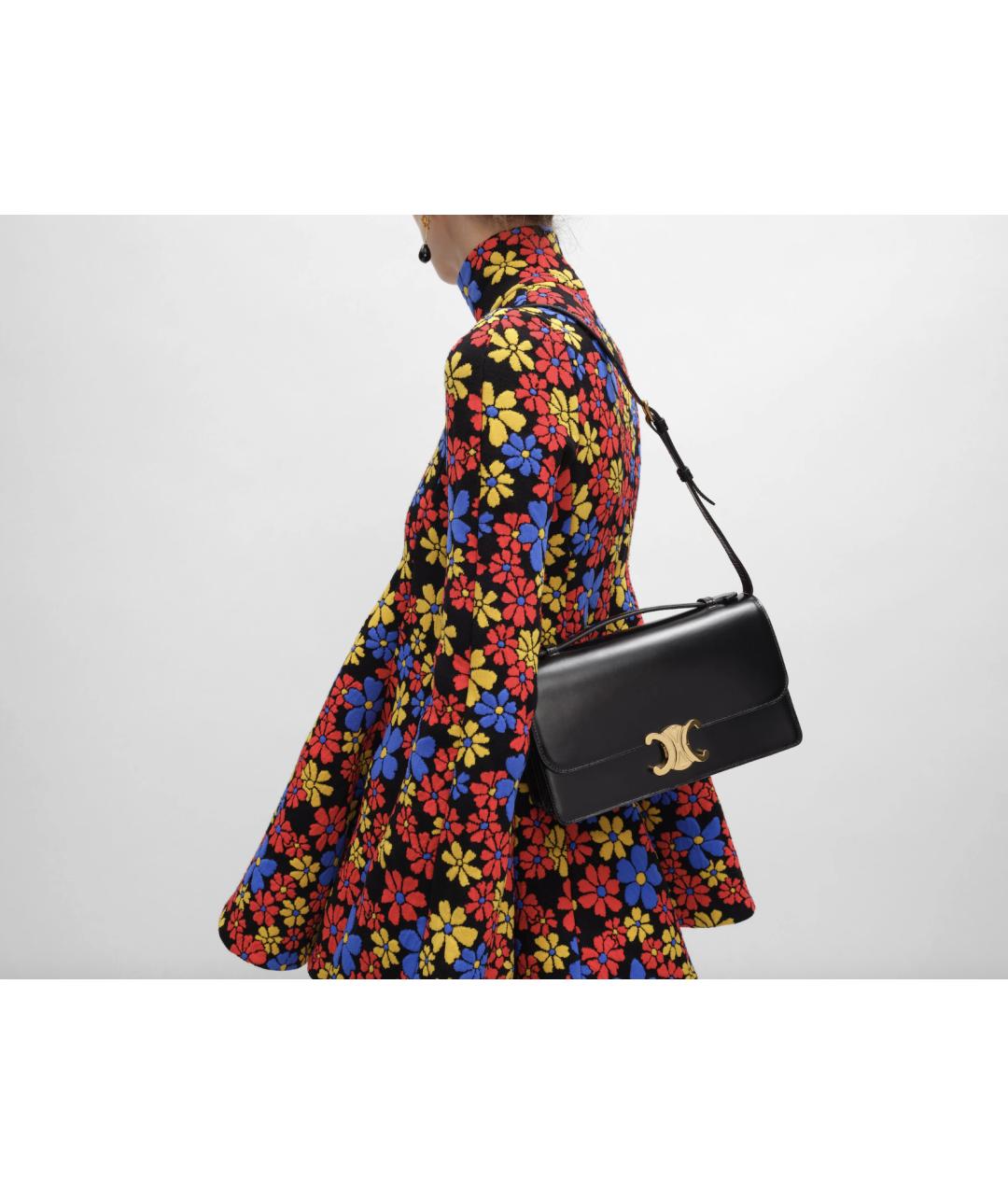 CELINE Черная кожаная сумка с короткими ручками, фото 3