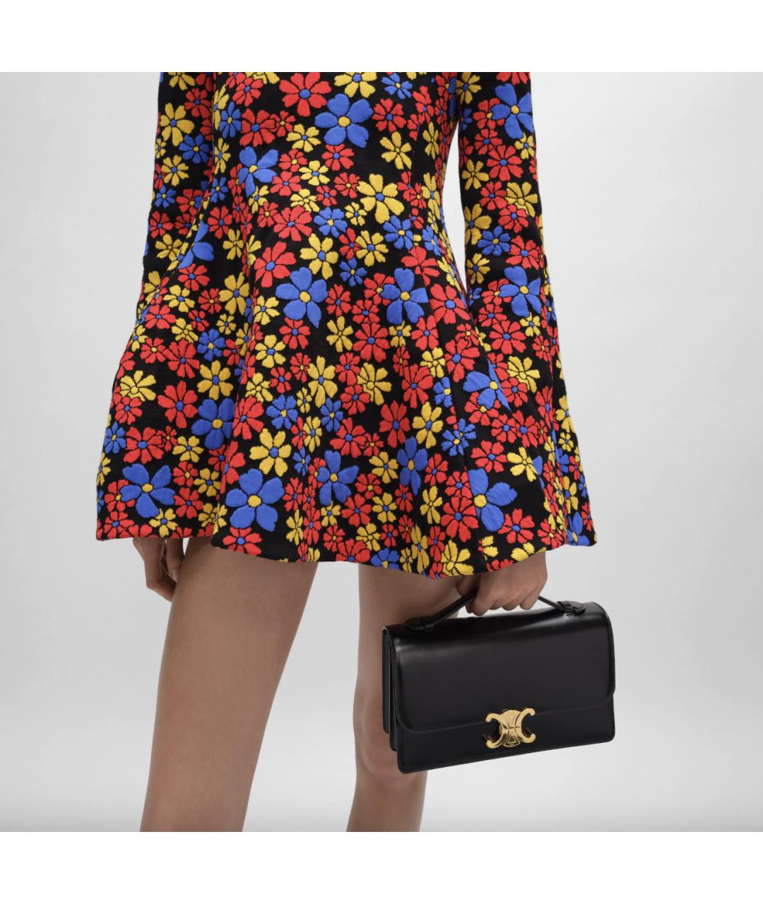 CELINE Черная кожаная сумка с короткими ручками, фото 2