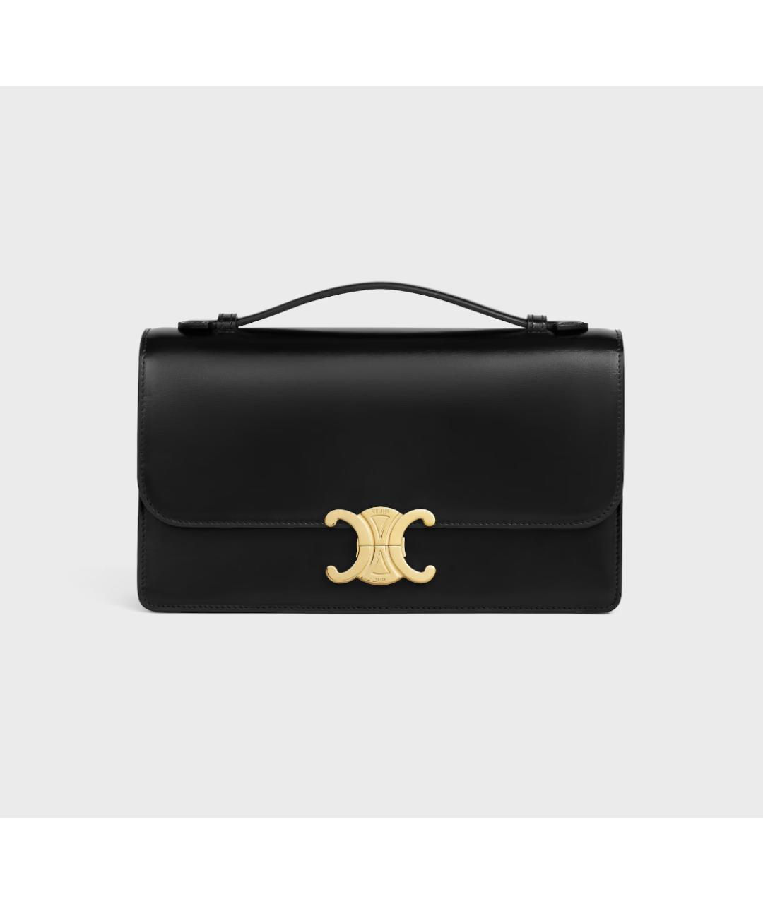 CELINE Черная кожаная сумка с короткими ручками, фото 8