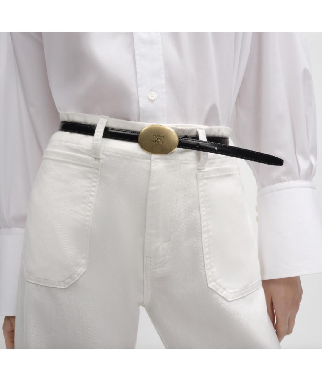 CELINE Черный кожаный ремень, фото 2