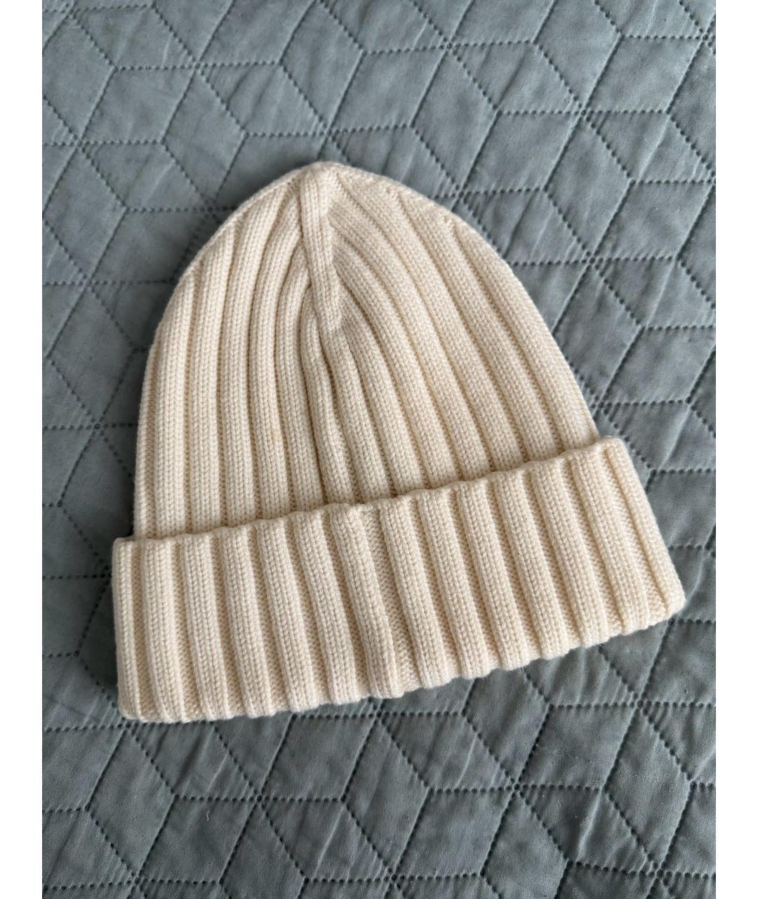 MONCLER Белая шерстяная шапка, фото 2