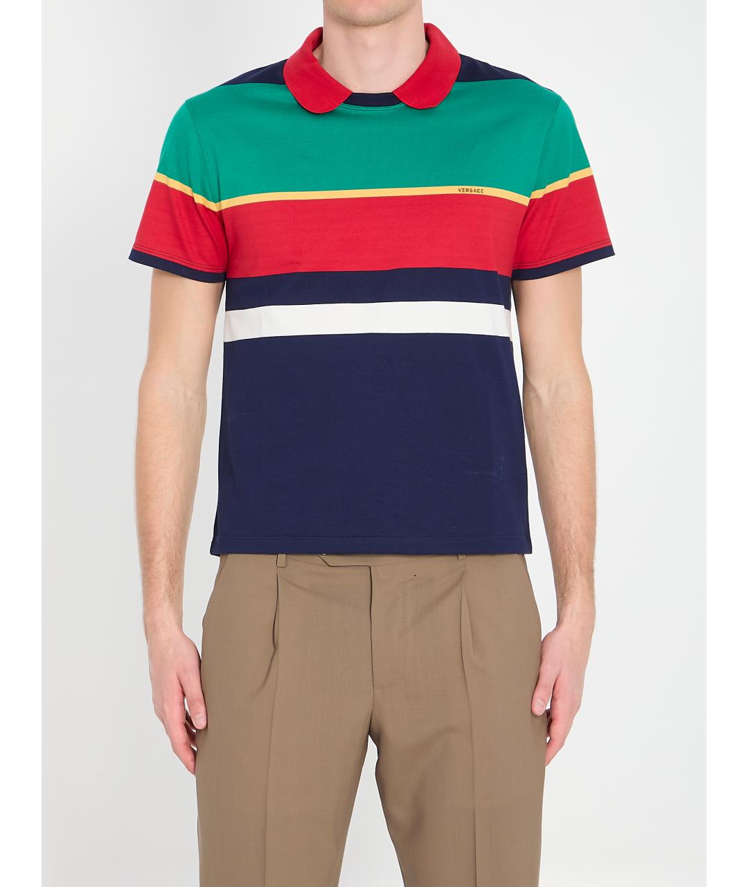 VERSACE Мульти хлопковая футболка, фото 5