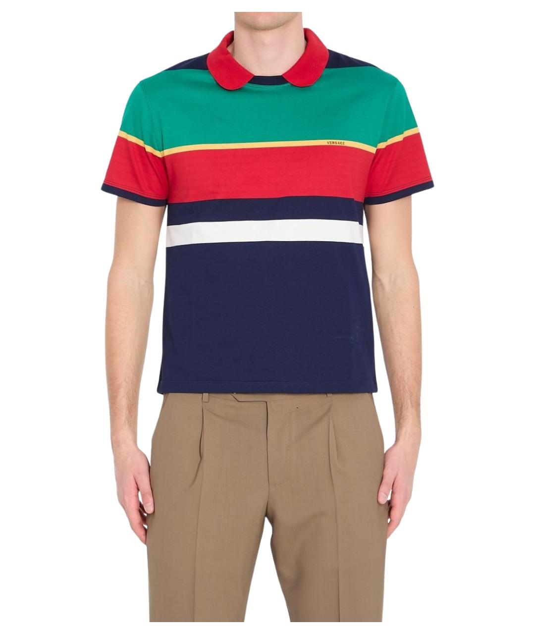 VERSACE Мульти хлопковая футболка, фото 1