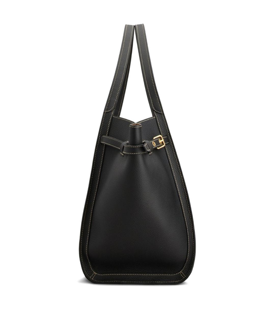 TOD'S Черная кожаная сумка тоут, фото 4