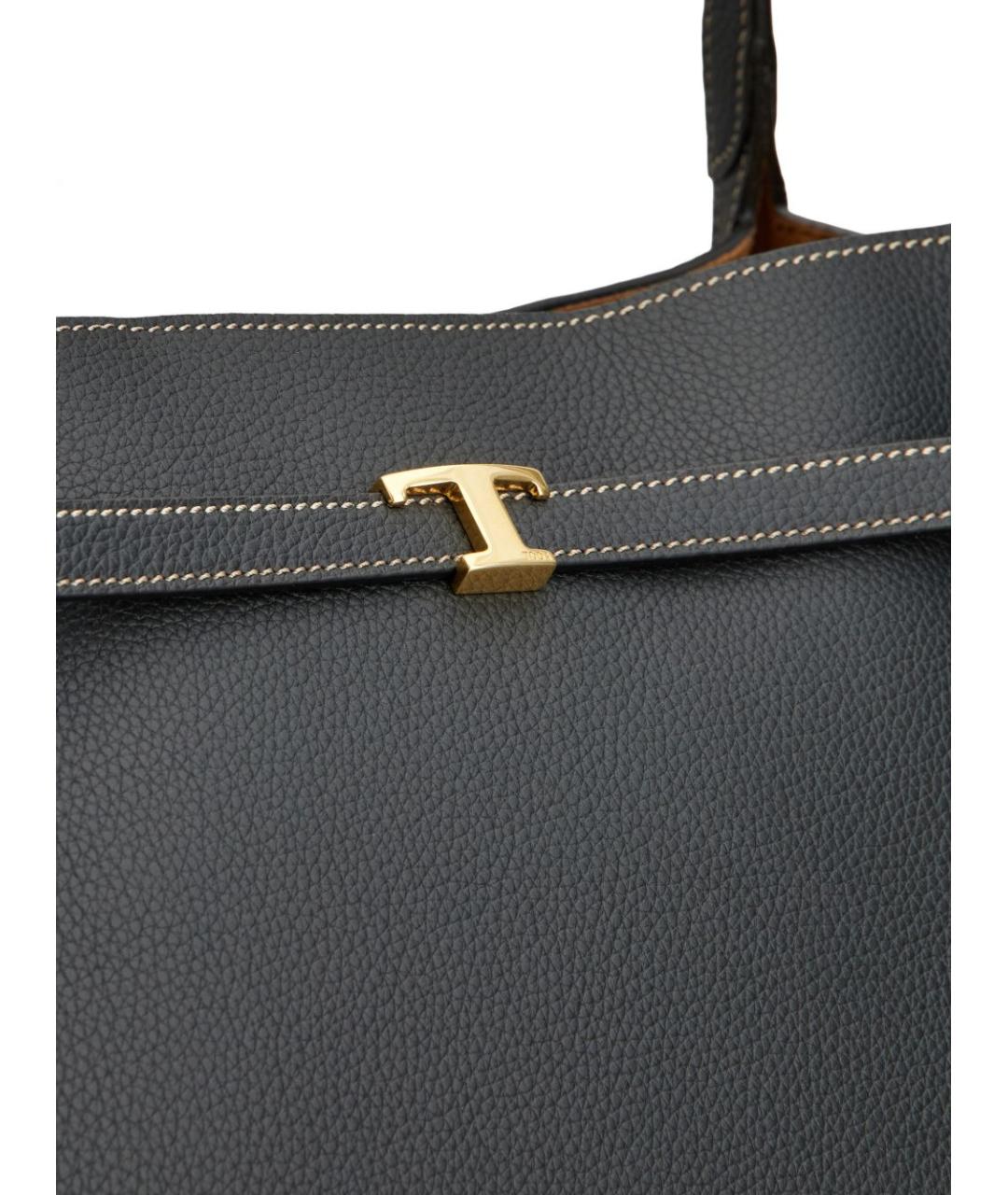 TOD'S Черная кожаная сумка тоут, фото 2