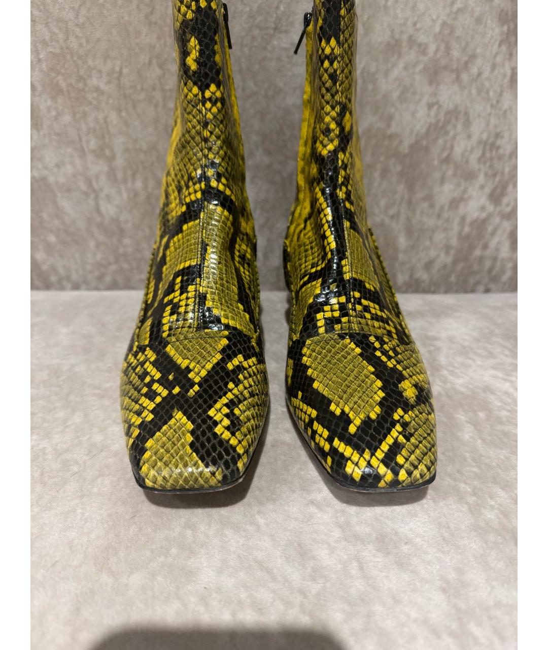 MAISON MARGIELA Желтые кожаные полусапоги, фото 2