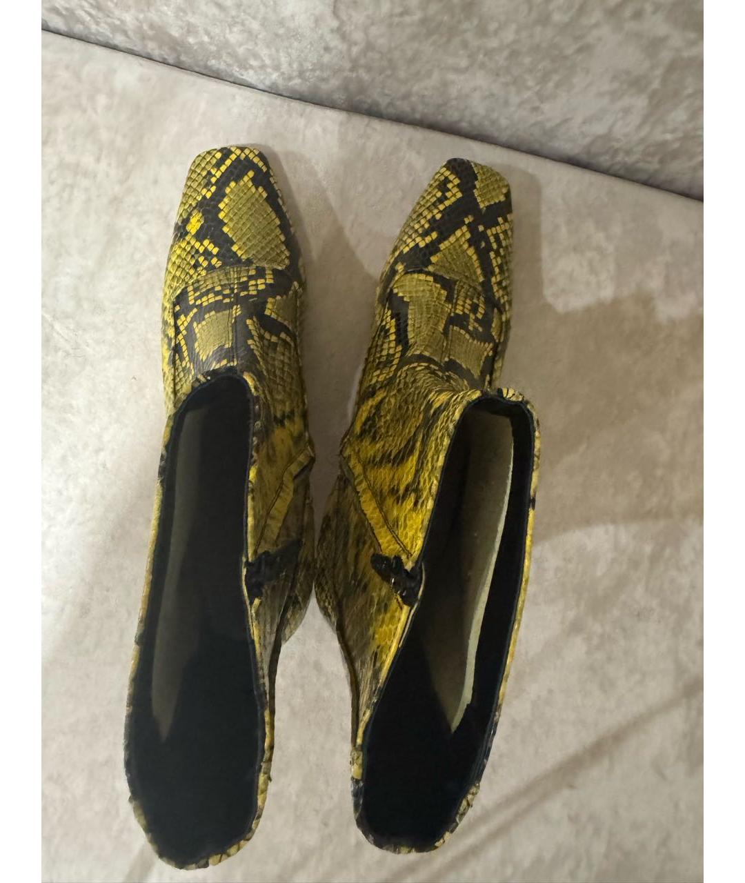 MAISON MARGIELA Желтые кожаные полусапоги, фото 3