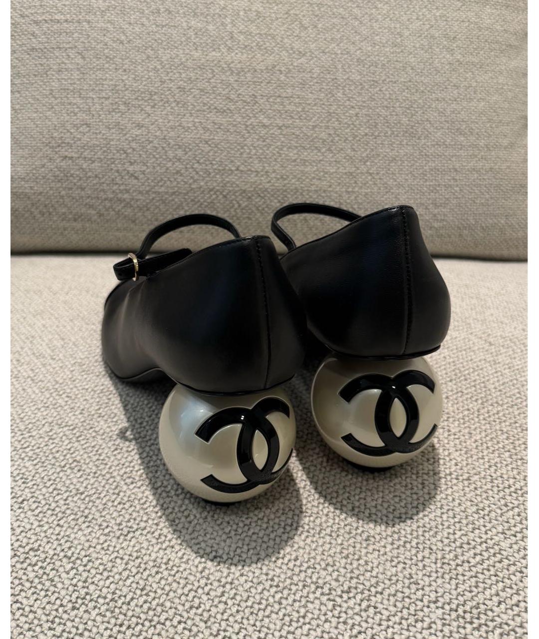 CHANEL Черные кожаные туфли, фото 3