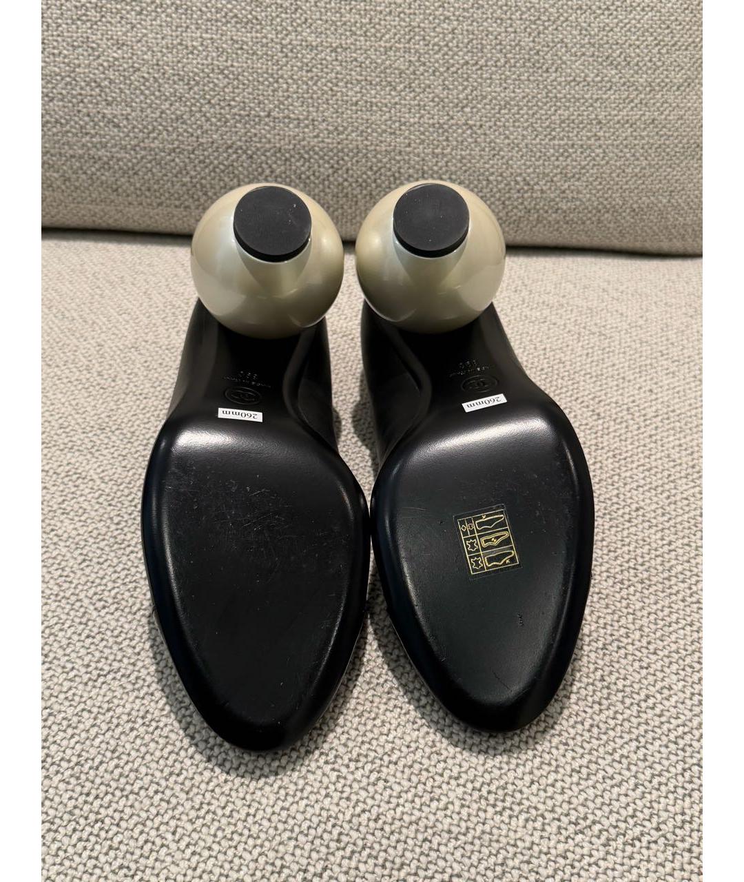 CHANEL Черные кожаные туфли, фото 8